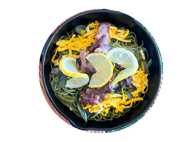 瓦そば風鉄板焼きそば